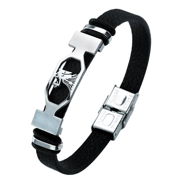 Bracciale in pelle da uomo di classe con segno zodiacale Vergine