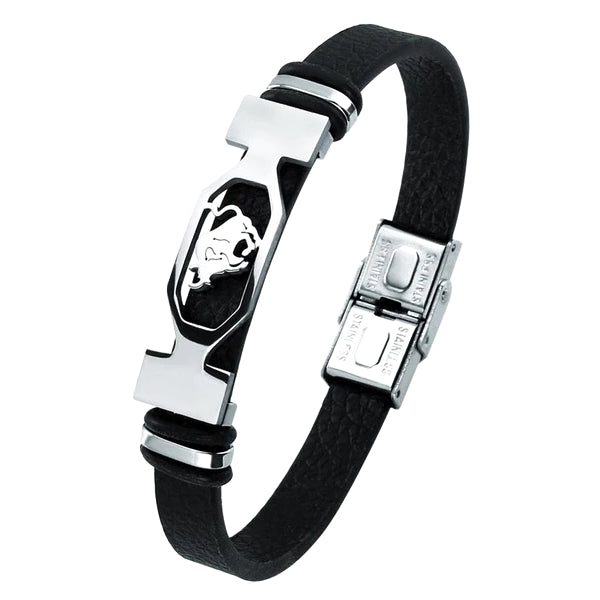 Bracciale in pelle da uomo di classe con segno zodiacale Toro