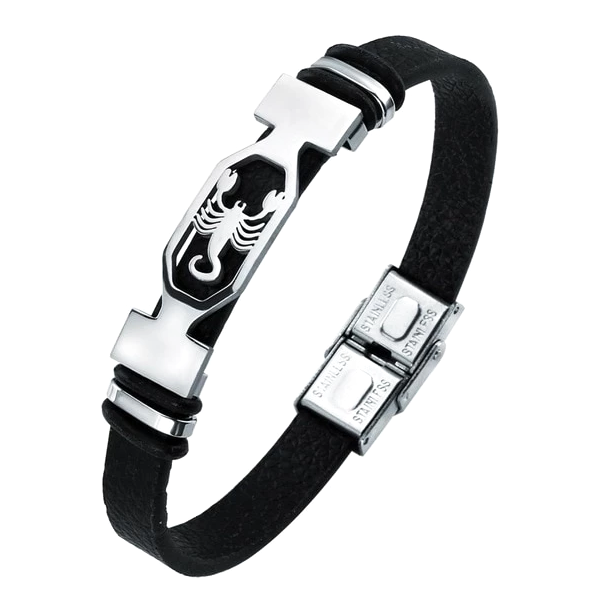 ByChampion Black Leather Strap With Scorpio On Face By J.b. Champion JB Champion Wristwatch Bands for sale - eBay main image 4