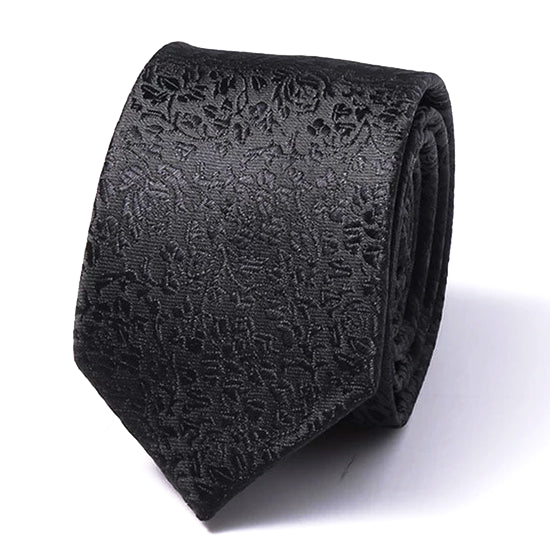 Classy Men Black Rose Silk Skinny Tie - Classy Men Collection