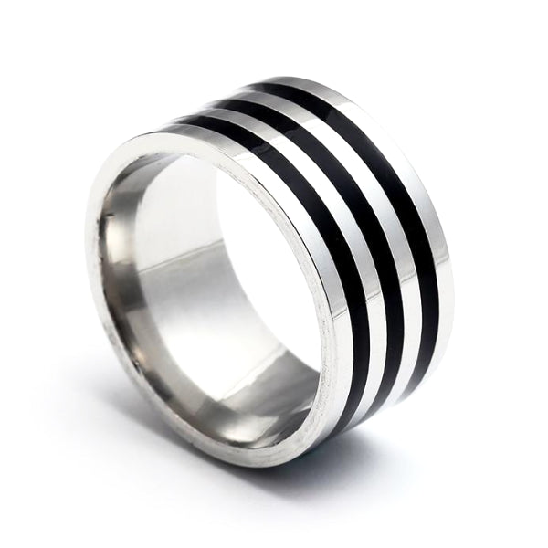 Classy Men Wide Striped Ring