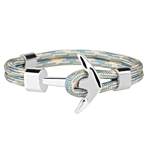 Bracciale da uomo di classe con ancoraggio in argento azzurro