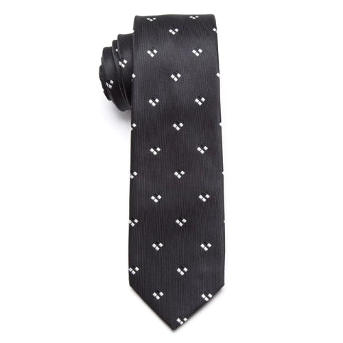 Classy Men Black Patterned Skinny Tie - Classy Men Collection