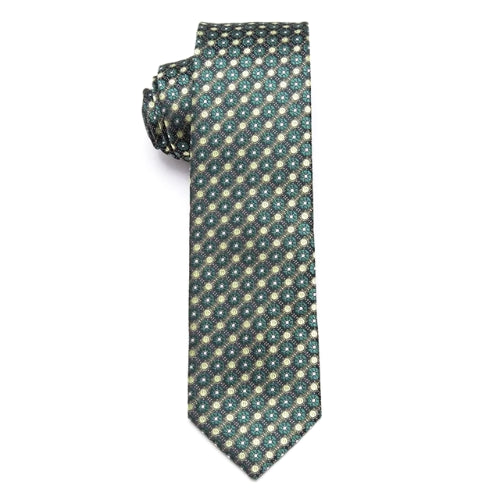 Classy Men Green Floral Skinny Tie