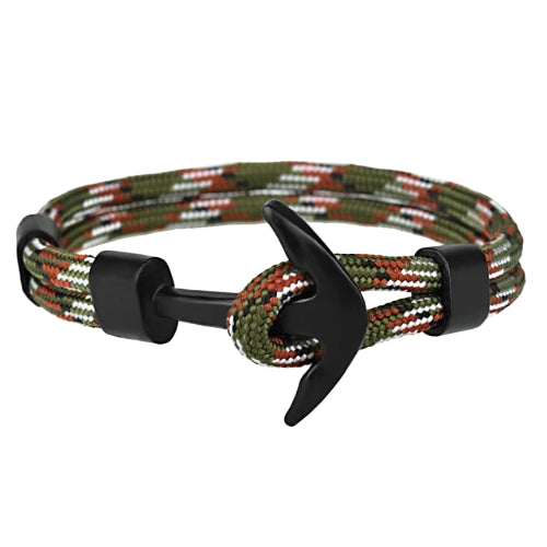 Bracciale da uomo di classe con ancoraggio nero mimetico