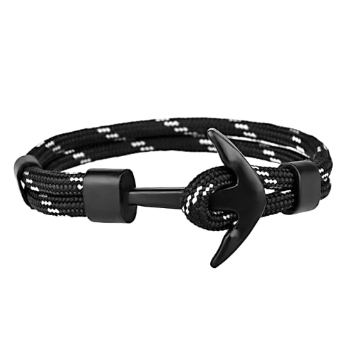 Bracciale da uomo di classe con ancoraggio bianco nero