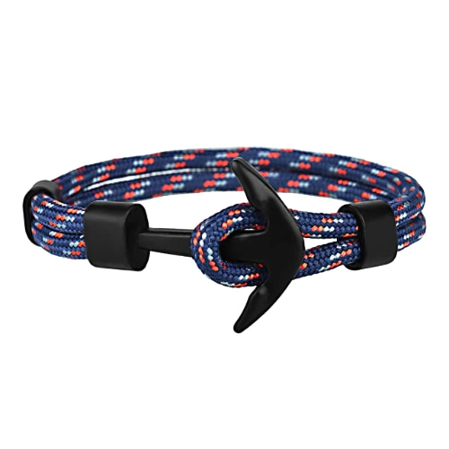 Bracciale da uomo di classe con ancoraggio nero blu scuro