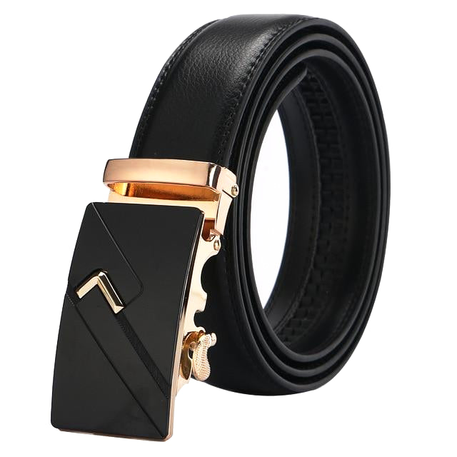 Classy Men Black & Gold Leather Suit Belt - Classy Men Collection