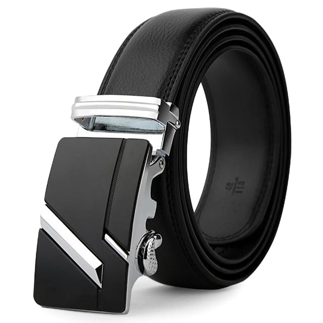 Classy Men Black & Silver Leather Suit Belt - Classy Men Collection