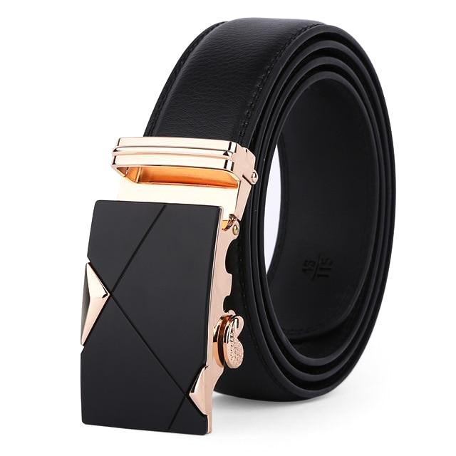 Classy Men Black & Gold Leather Suit Belt - Classy Men Collection