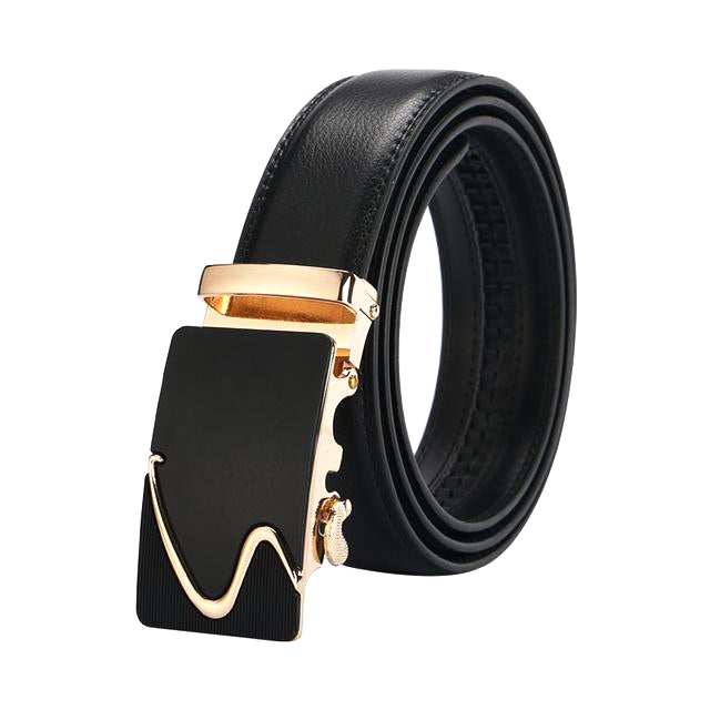 Classy Men Black & Gold Leather Suit Belt - Classy Men Collection