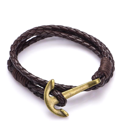 Classy Men Anchor Leather Bracelet - 3 Styles - Classy Men Collection