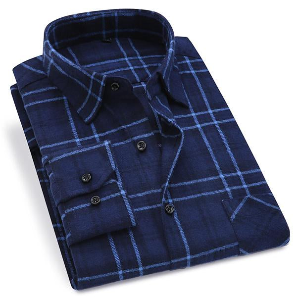Blue Plaid Shirt - 10 Styles | Regular Fit | Sizes 38-44 - Classy Men Collection