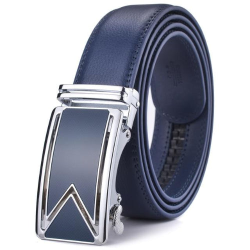 Classy Men Blue Leather Dress Belt - Classy Men Collection