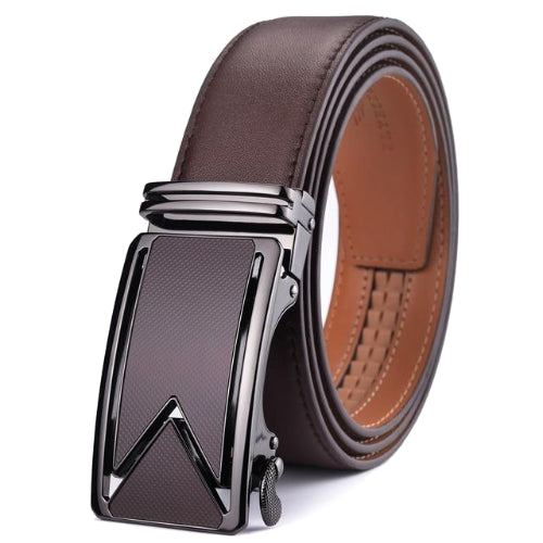 Classy Men Dark Brown Leather Dress Belt - Classy Men Collection