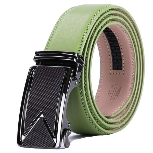 Classy Men Green Leather Dress Belt - Classy Men Collection