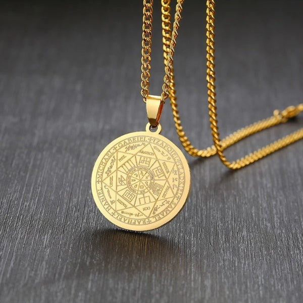 Classy Men Gold Coin Pendant Necklace
