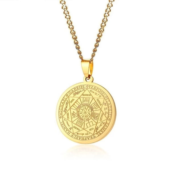 Classy Men Gold Coin Pendant Necklace