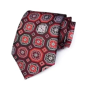 Classy Men Formal Red Squared Silk Necktie