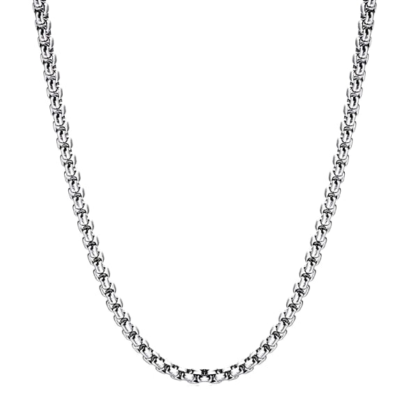 Classy Men 5mm Silver Box Chain Necklace