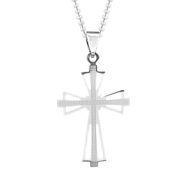 Classy Men Silver Designer Templar Cross Pendant Necklace