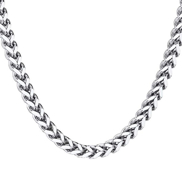 上品なメンズ 8mm シルバー フランコ チェーン ネックレス