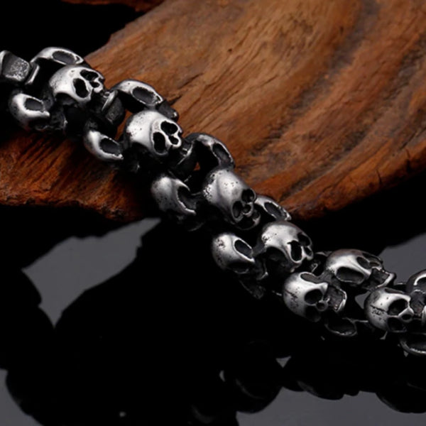 Classy Men Stainless Steel Skull Chain Bracelet