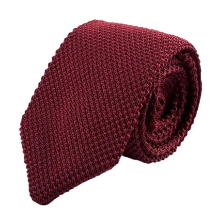 Classy Men Knitted Tie Wine - Classy Men Collection