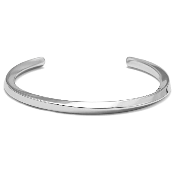 Twisted silver cuff bracelet for men
