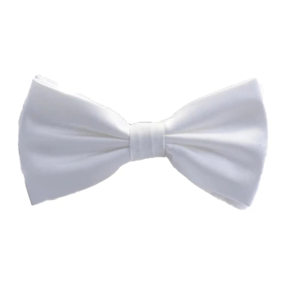 Classy Men White Silk Pre-Tied Bow Tie