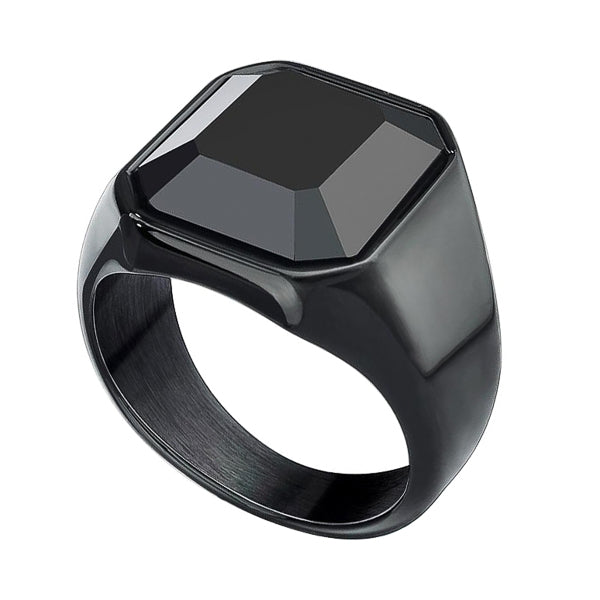 Black square signet ring