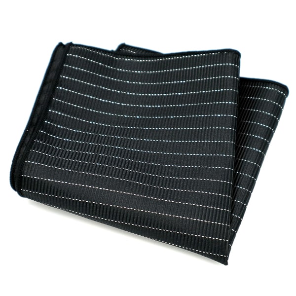 Black striped pocket square