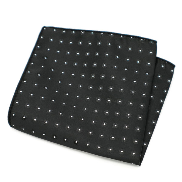 Black floral dot pocket square