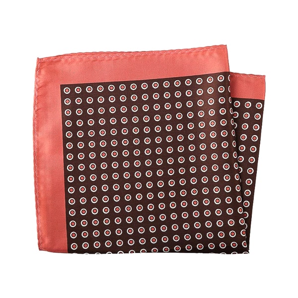 Brown and orange dotted pocket square