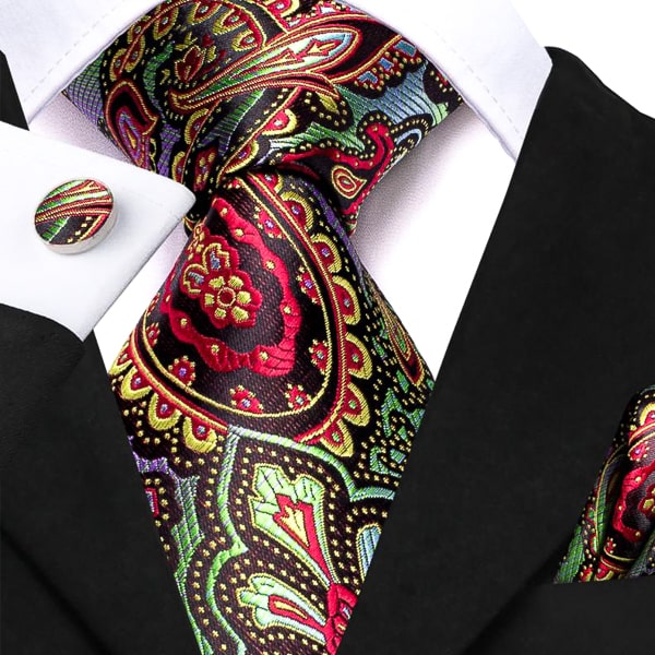 Cravatta di seta colorata Paisley da uomo di classe