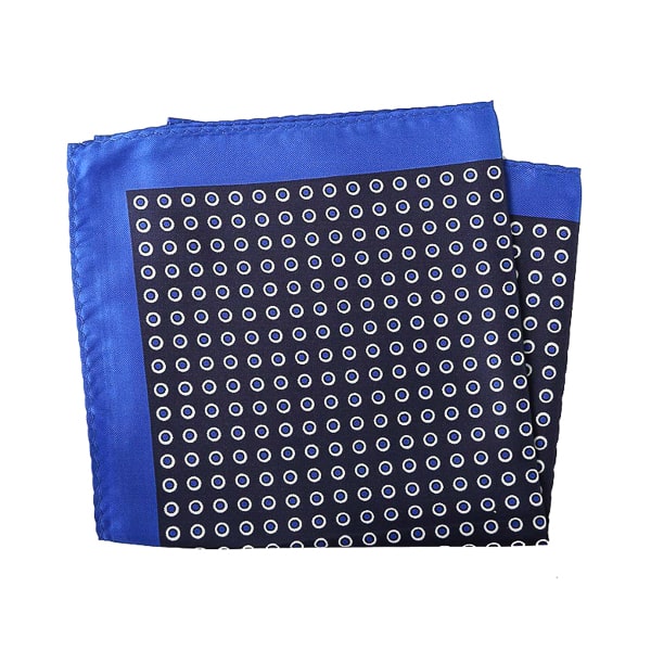 Dark blue dotted pocket square