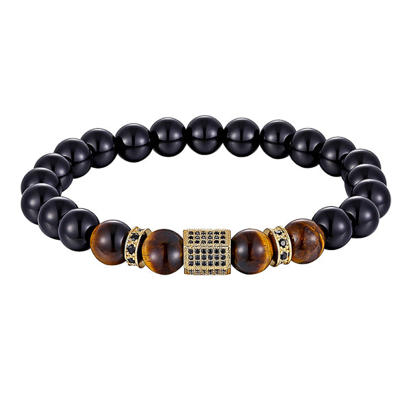 Gold elegant tiger eye bead bracelet for men