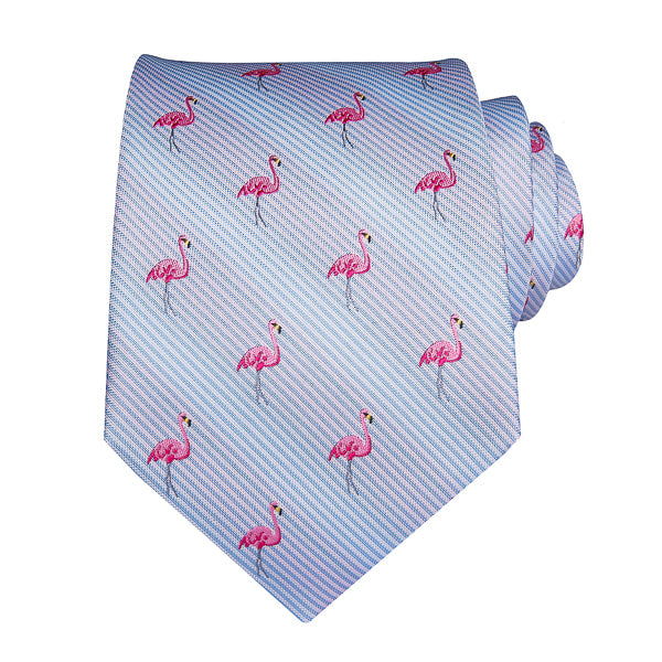 未使用級★ディオールオム　フラミンゴ柄　ネクタイ　シルク　ピンク系 ザショップティーケーミクスパイス ブランド ネクタイ シルク