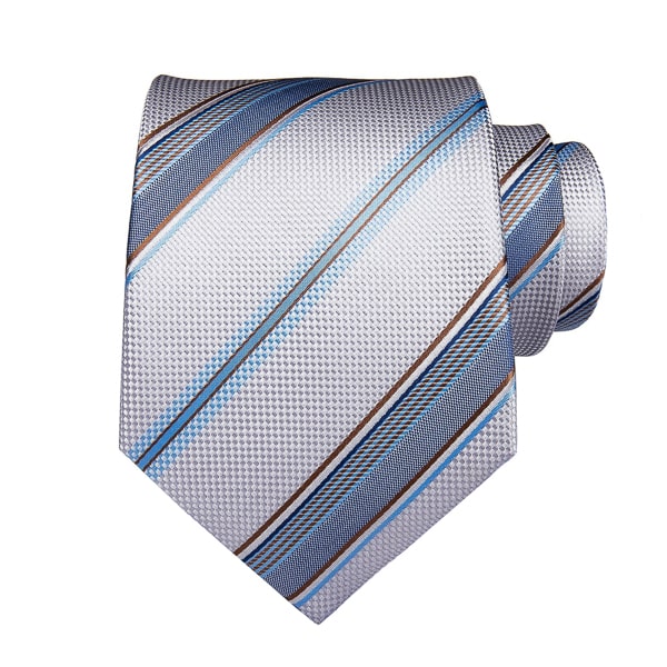 Light blue metallic striped silk tie