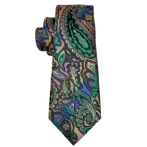 Multicolor paisley silk tie