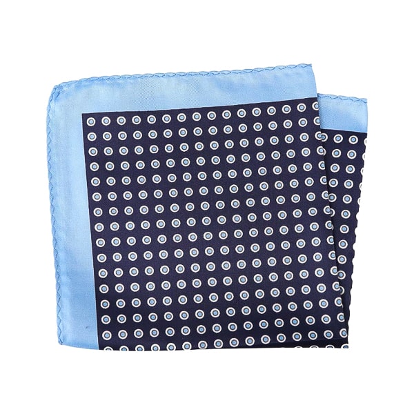 Navy and light blue dotted pocket square