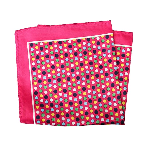 Pink colorful dot pocket square