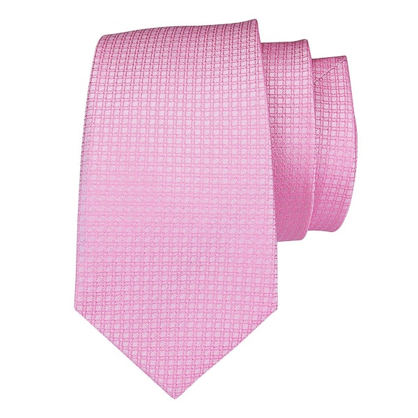 Pink plaid luxury silk tie