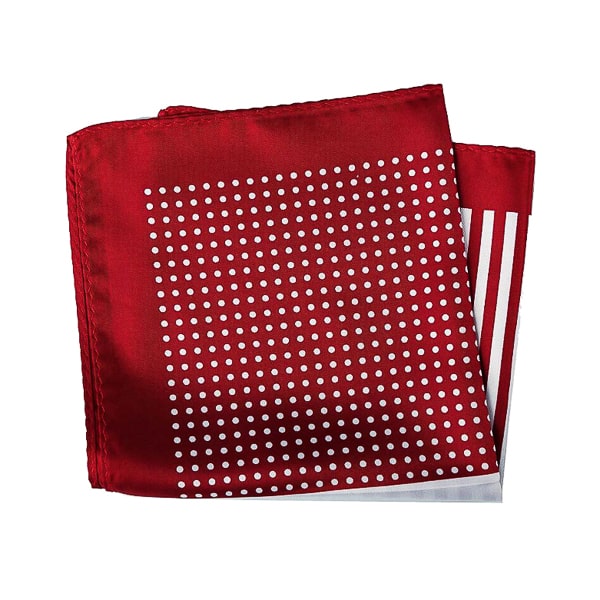 Red multi-pattern pocket square