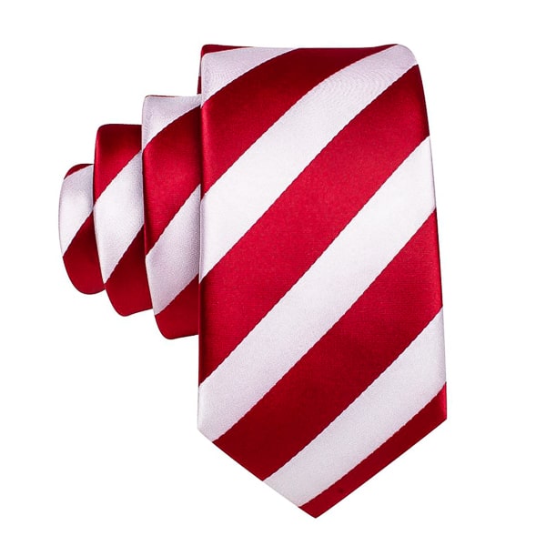 Red white candy striped silk tie