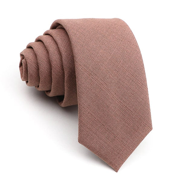 Solid caramel brown skinny tie