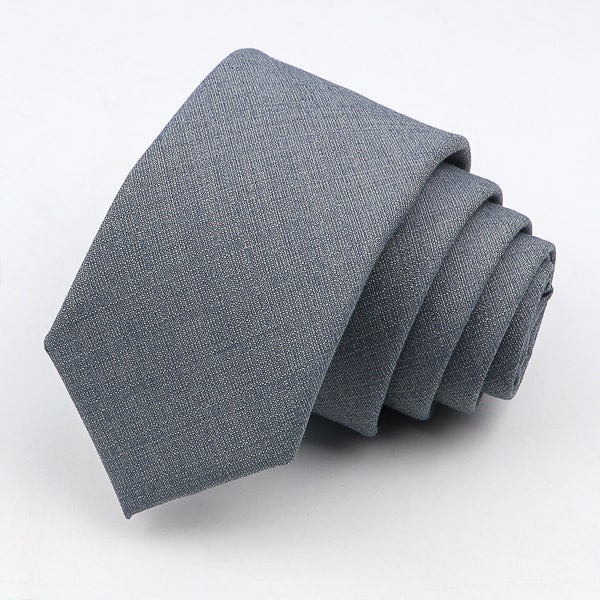 Solid grey skinny tie details