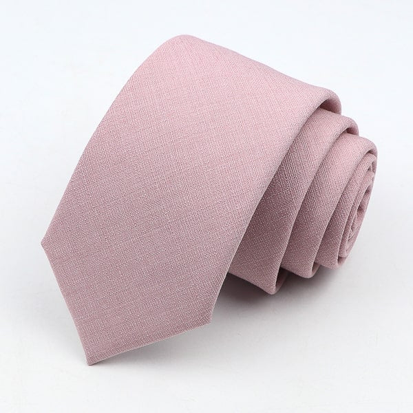 Solid light pink skinny tie details