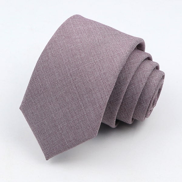 Solid mauve skinny tie details