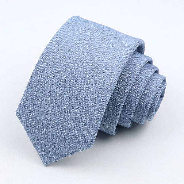 Solid sky blue skinny tie details